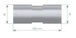 Pipe Connector, ID=121 / L=210, ALU